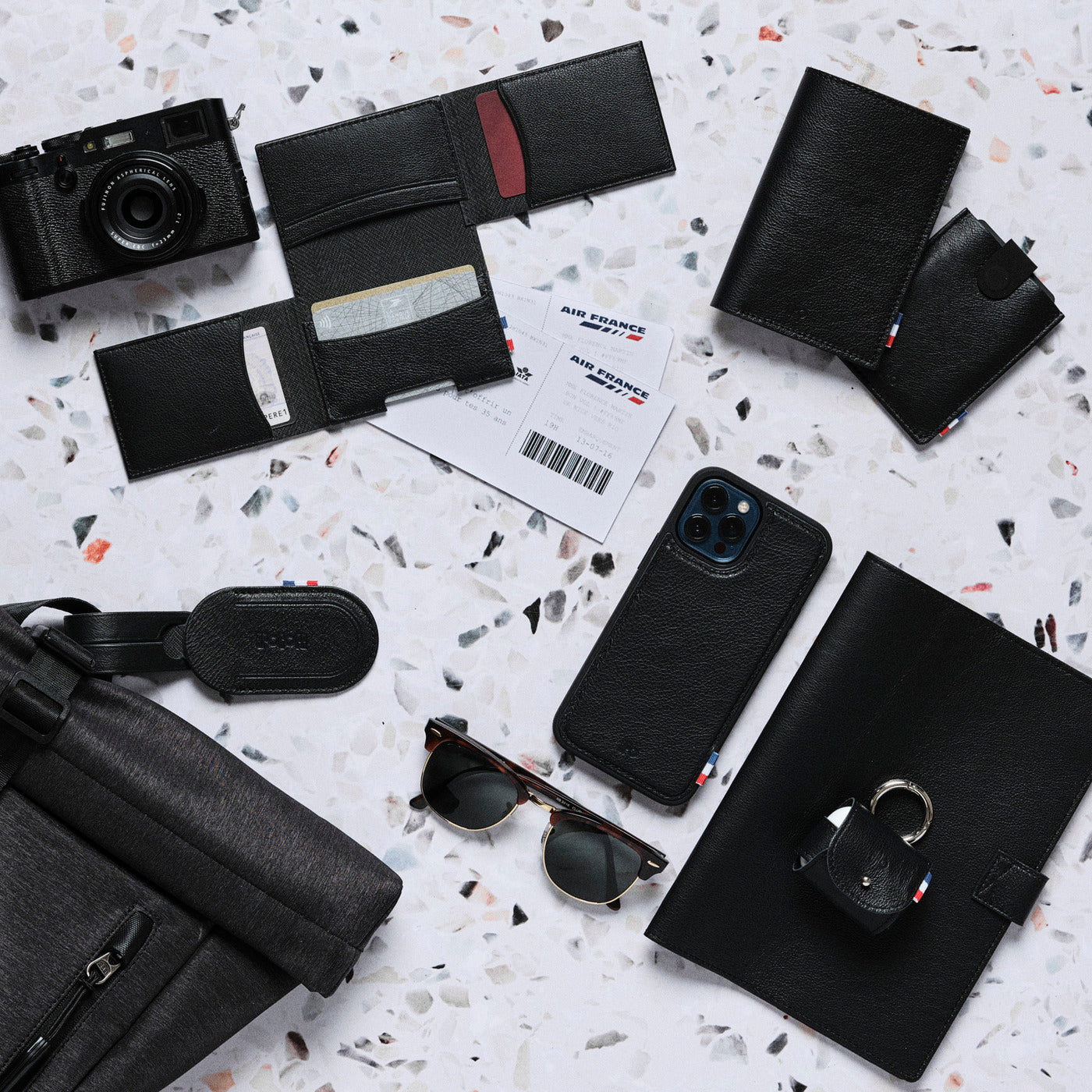 THIB - Étui AirPods Pro en cuir grainé - noir