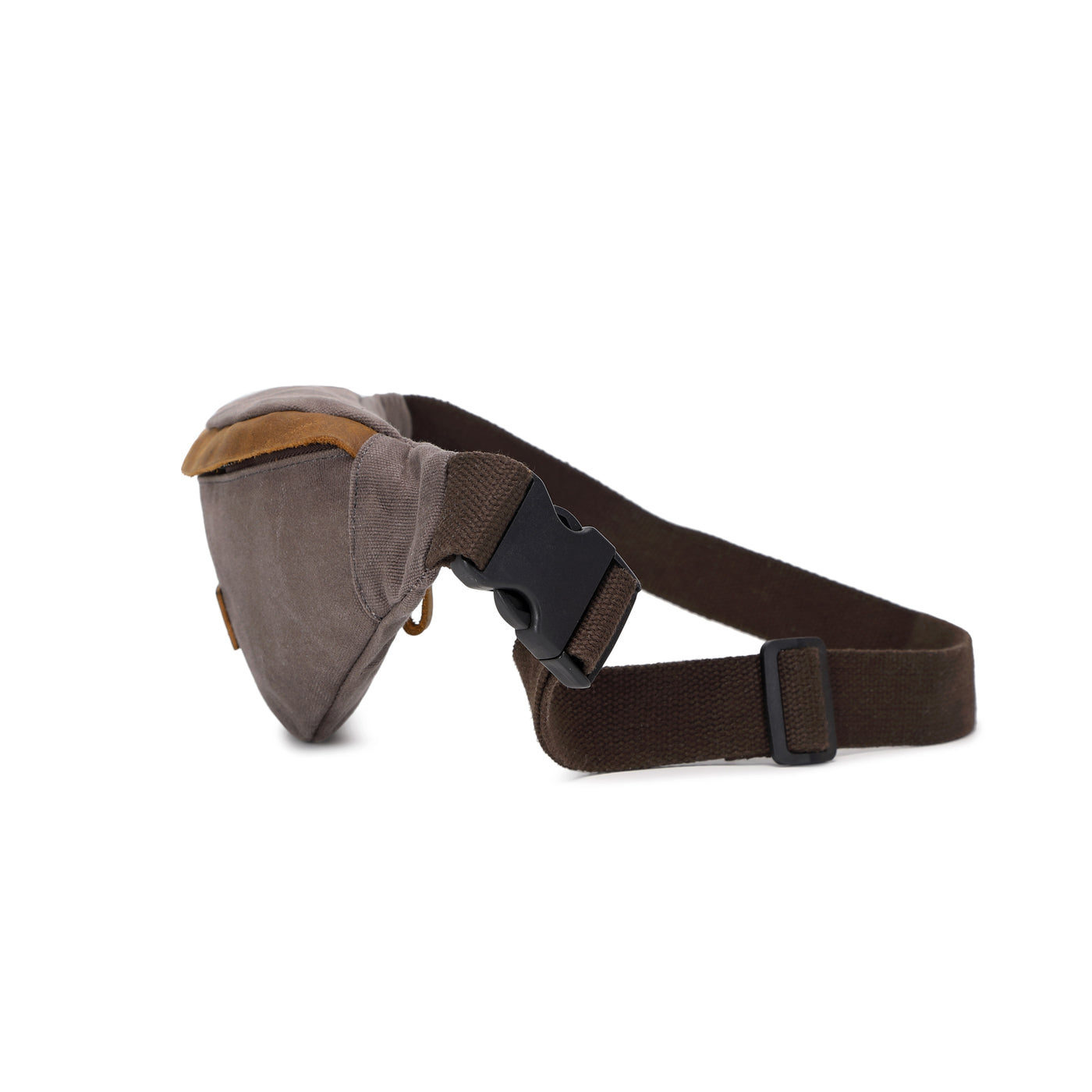 FLO - Sac banane en cuir véritable et toile enduite - Gris