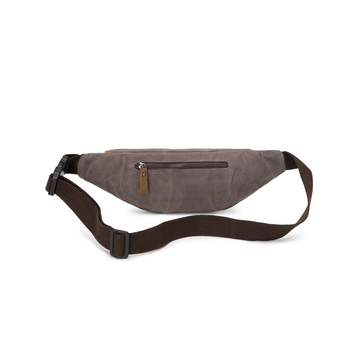 FLO - Sac banane en cuir véritable et toile enduite - Gris