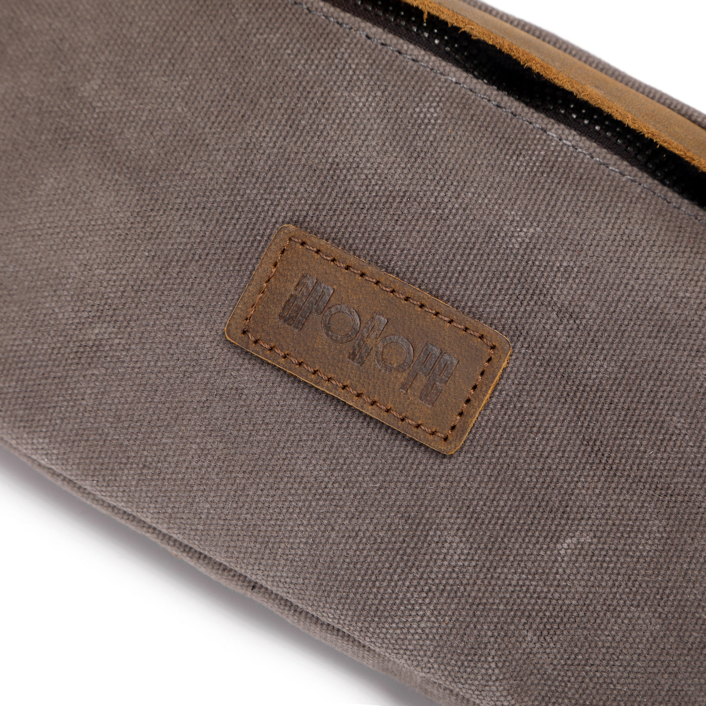 FLO - Sac banane en cuir véritable et toile enduite - Gris