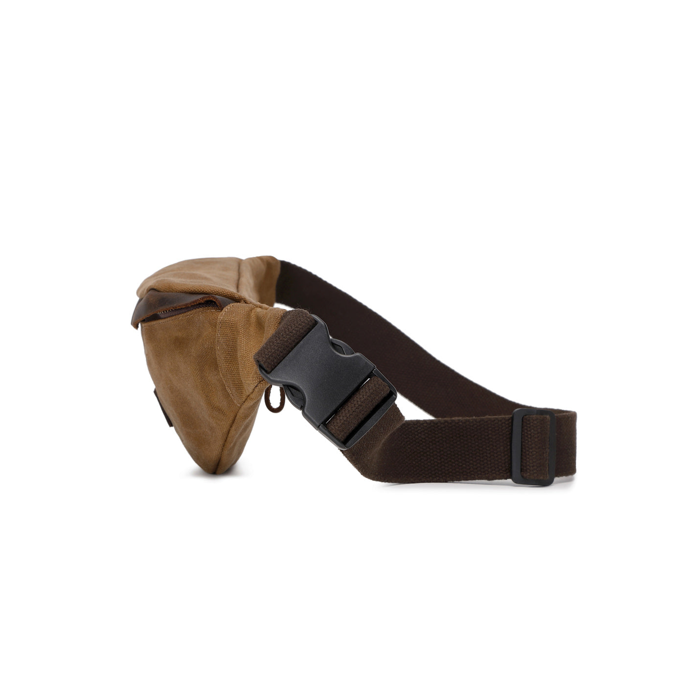 FLO - Sac banane en cuir véritable et toile enduite - Camel