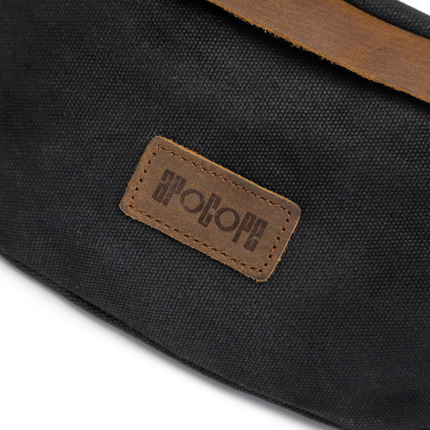 FLO - Sac banane en cuir véritable et toile enduite - Noir