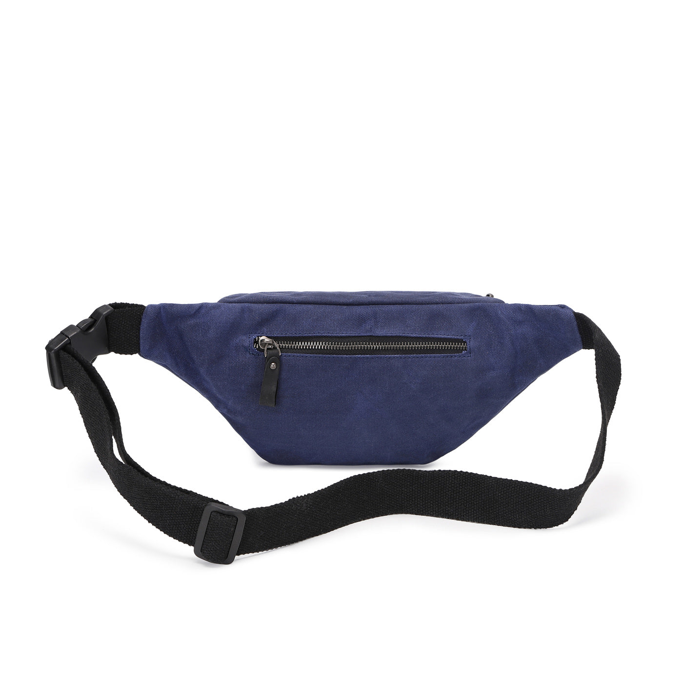 TIM - Sac banane en cuir véritable et toile enduite - Bleu