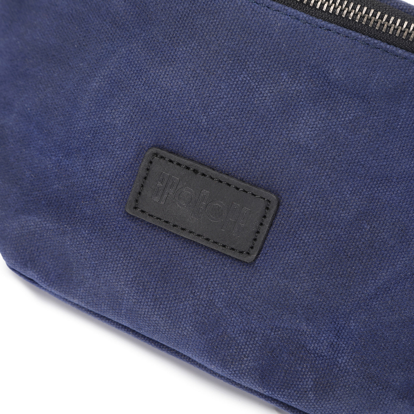 TIM - Sac banane en cuir véritable et toile enduite - Bleu