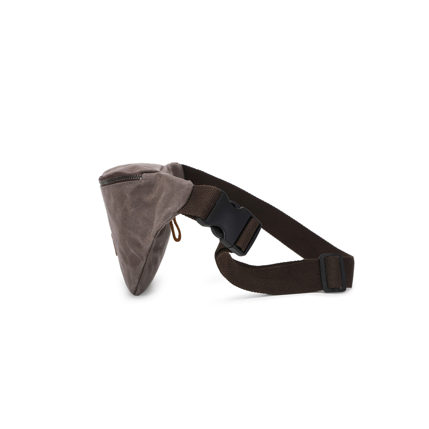 TIM - Sac banane en cuir véritable et toile enduite - Gris