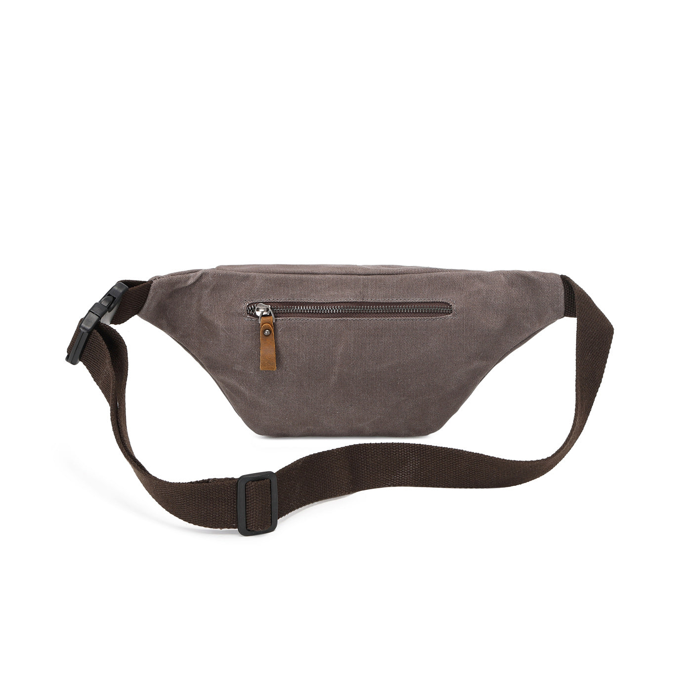 TIM - Sac banane en cuir véritable et toile enduite - Gris