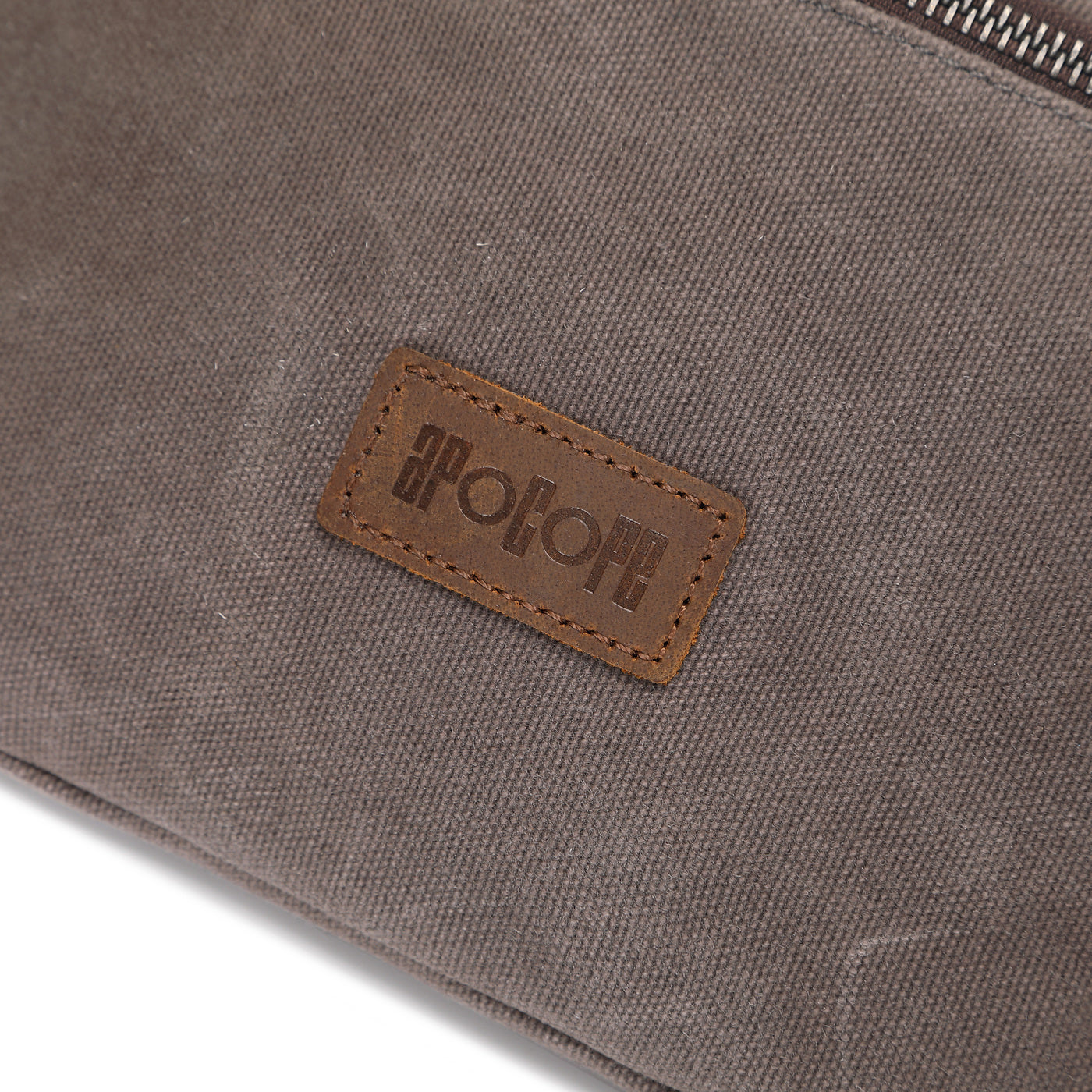 TIM - Sac banane en cuir véritable et toile enduite - Gris