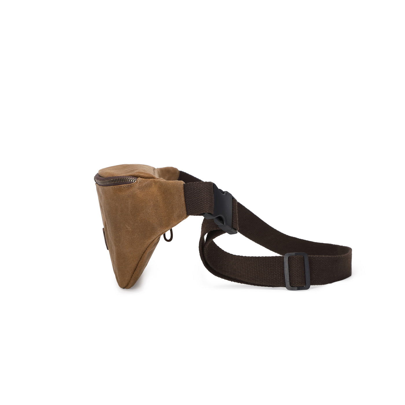 TIM - Sac banane en cuir véritable et toile enduite - Camel