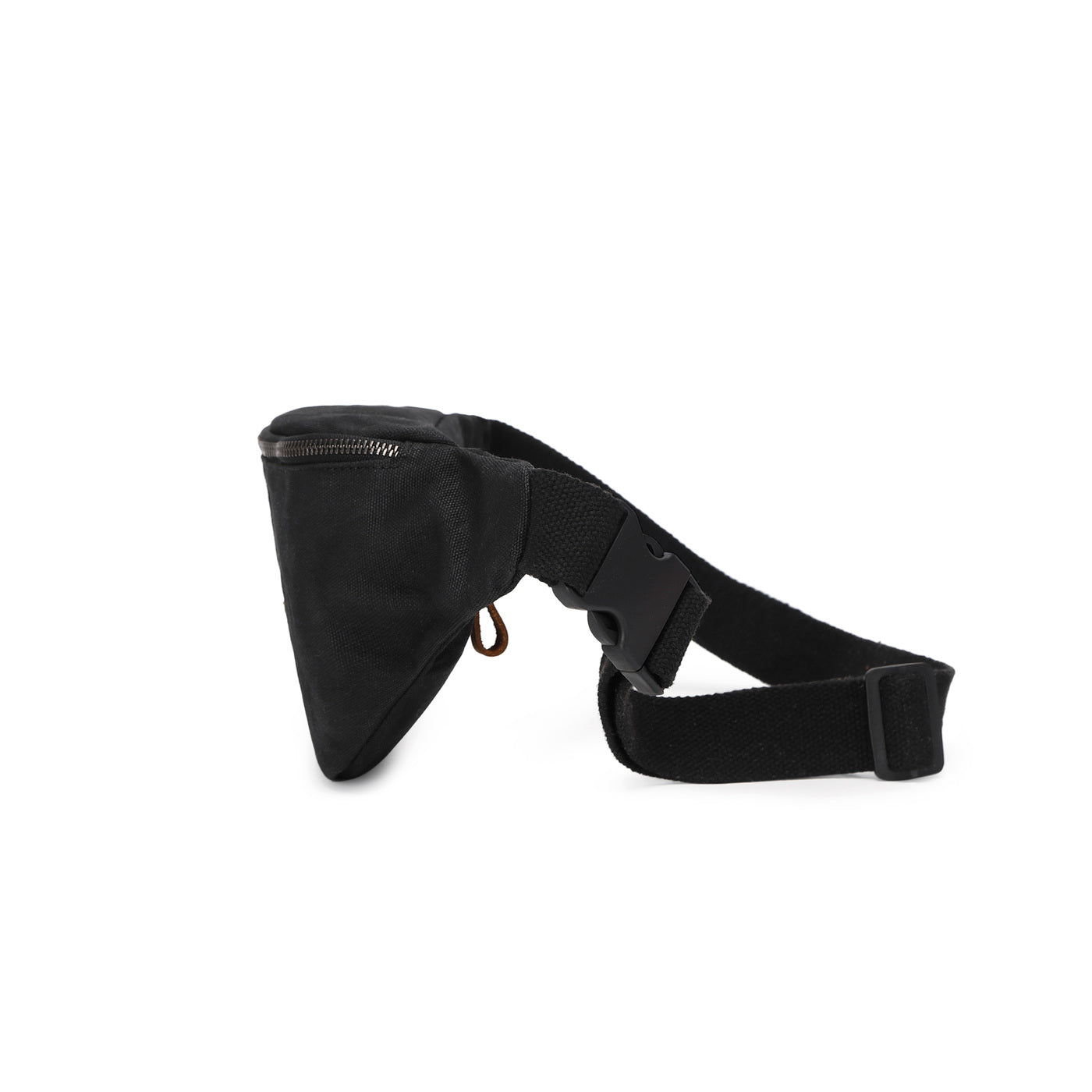 TIM - Sac banane en cuir véritable et toile enduite - Noir