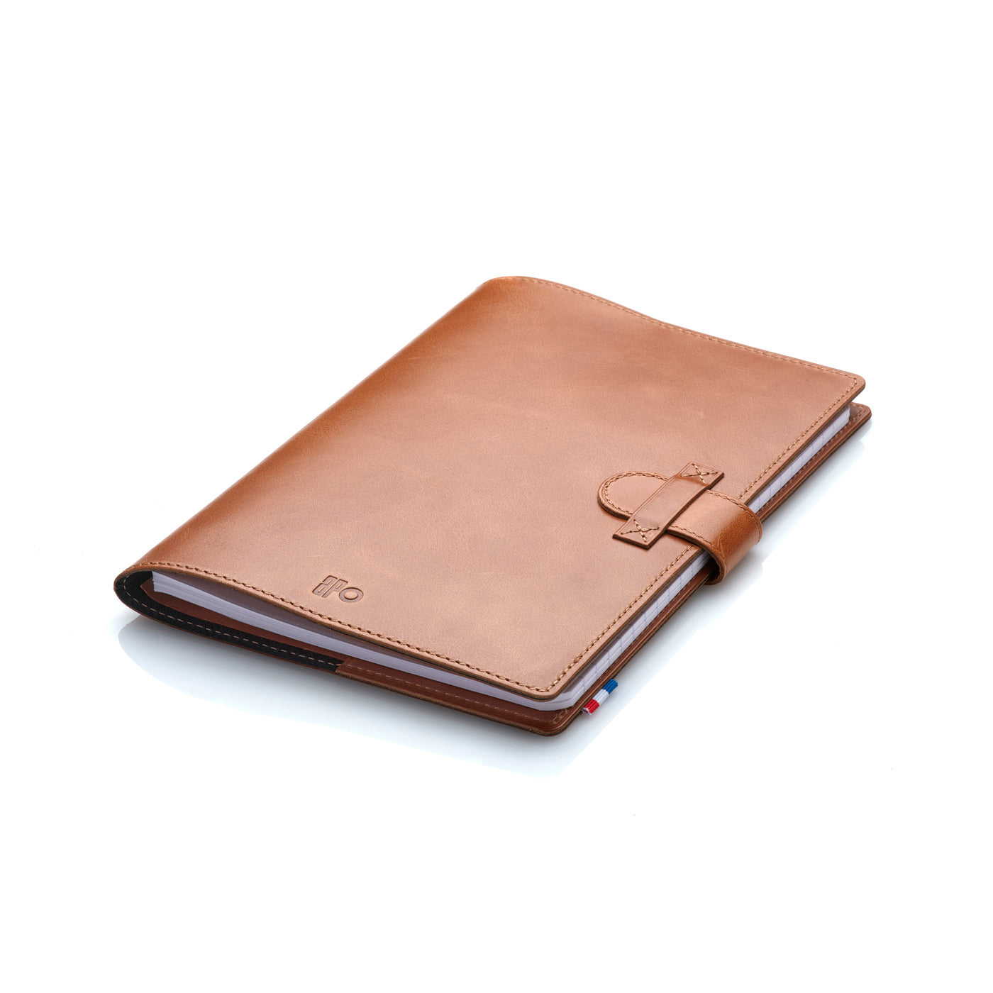 VINCE - Protège-cahier A5 en cuir patiné - Cognac