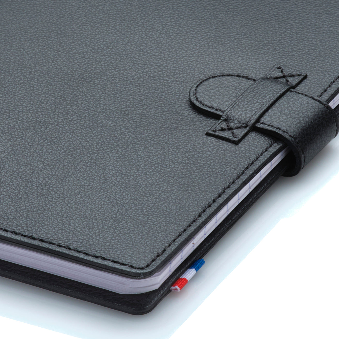 VINCE - Protège-cahier A5 en cuir grainé - noir