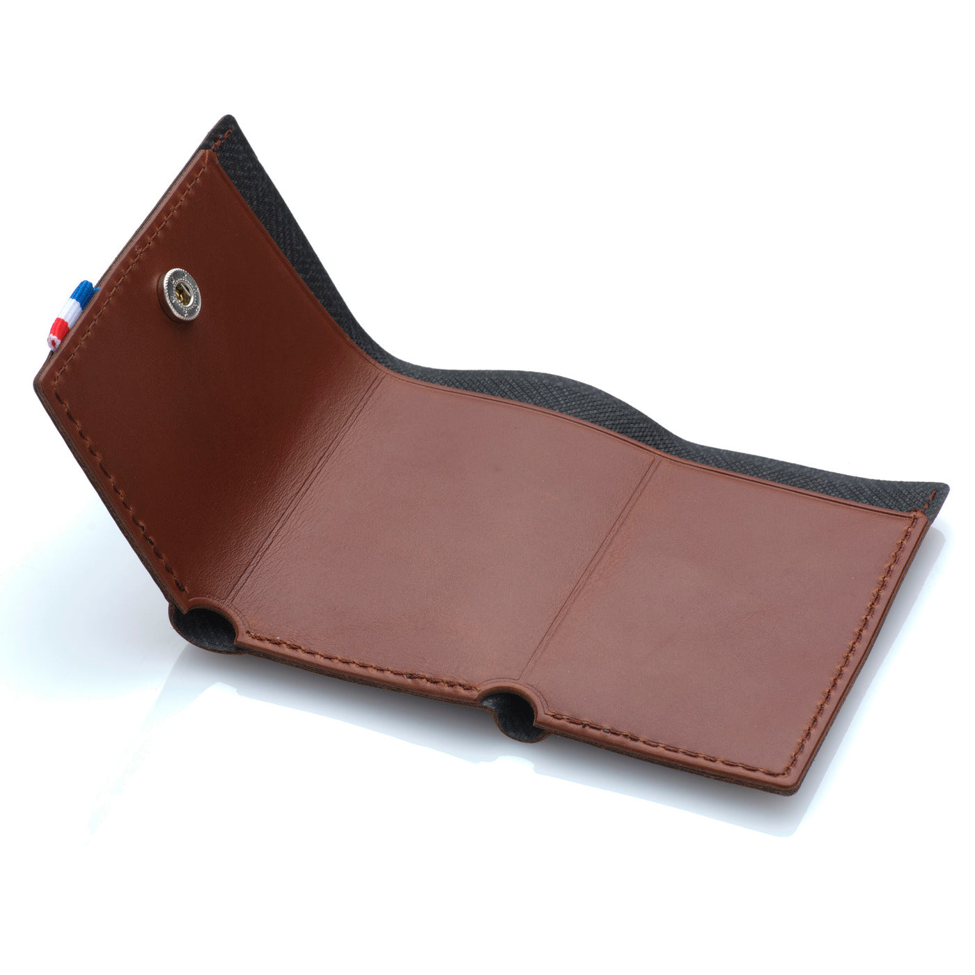 THÉO - Étui à billets en cuir patiné - Chocolat