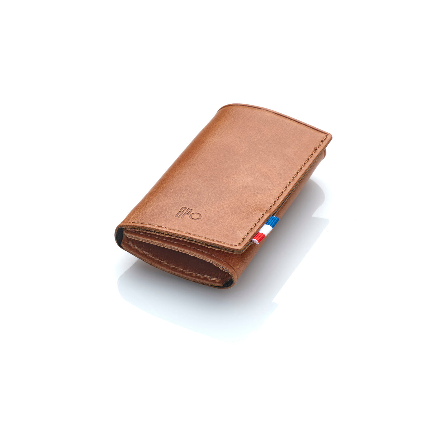 THÉO - Étui à billets en cuir patiné - Cognac