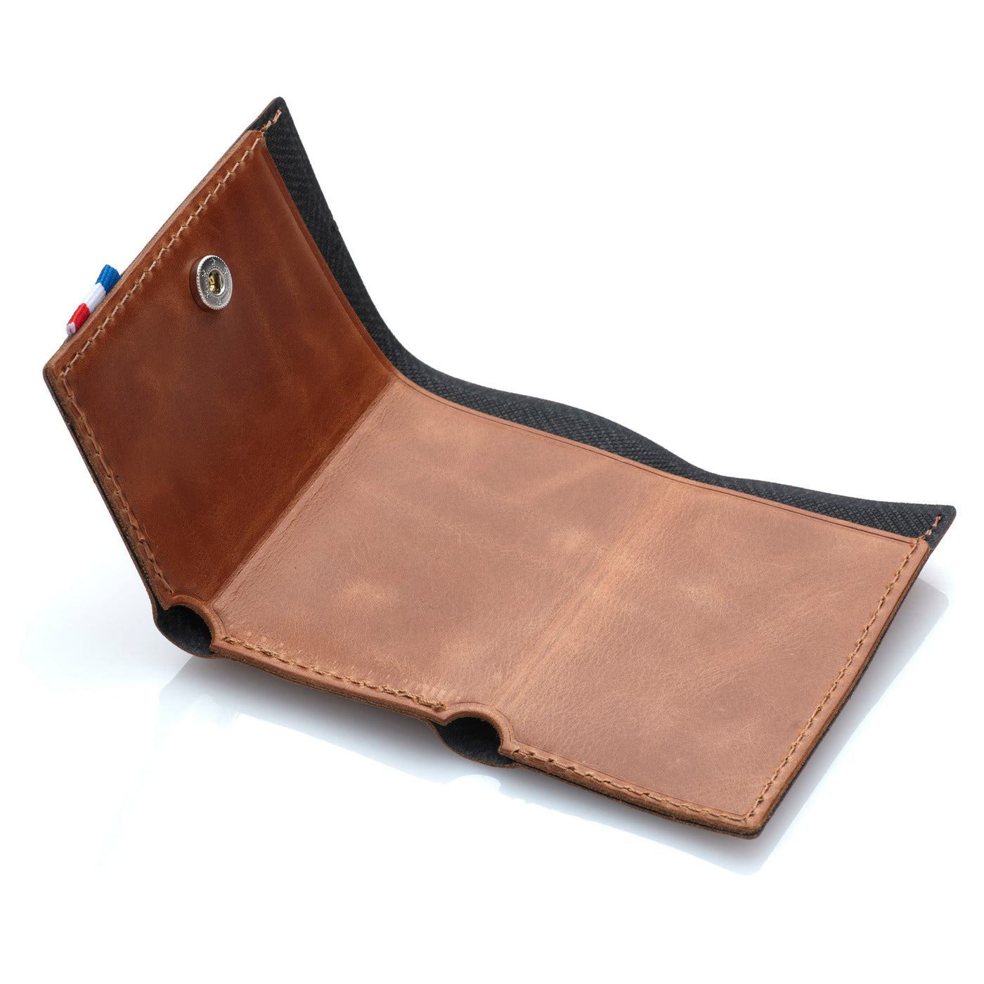 THÉO - Étui à billets en cuir patiné - Cognac