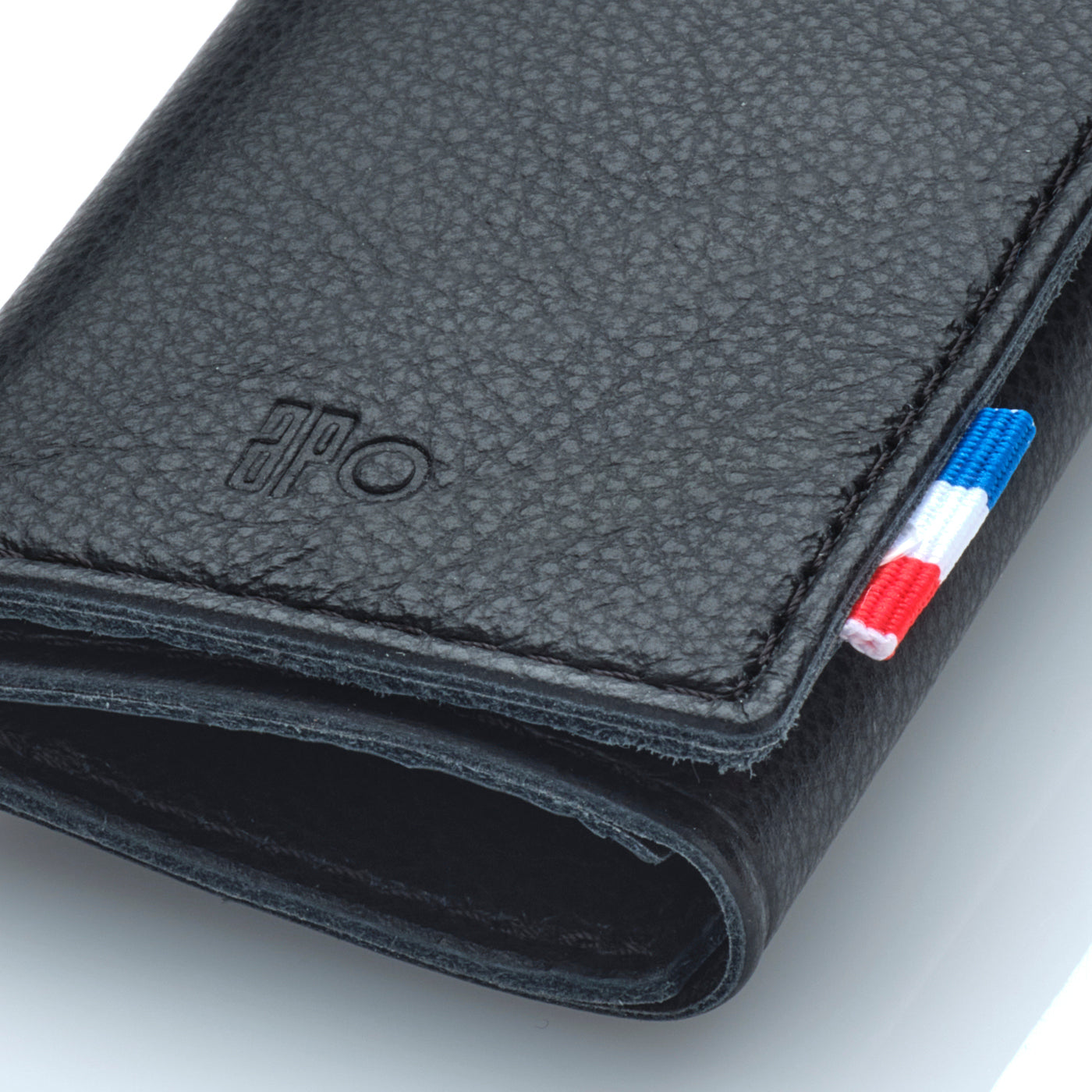 THÉO - Étui à billets en cuir grainé - noir