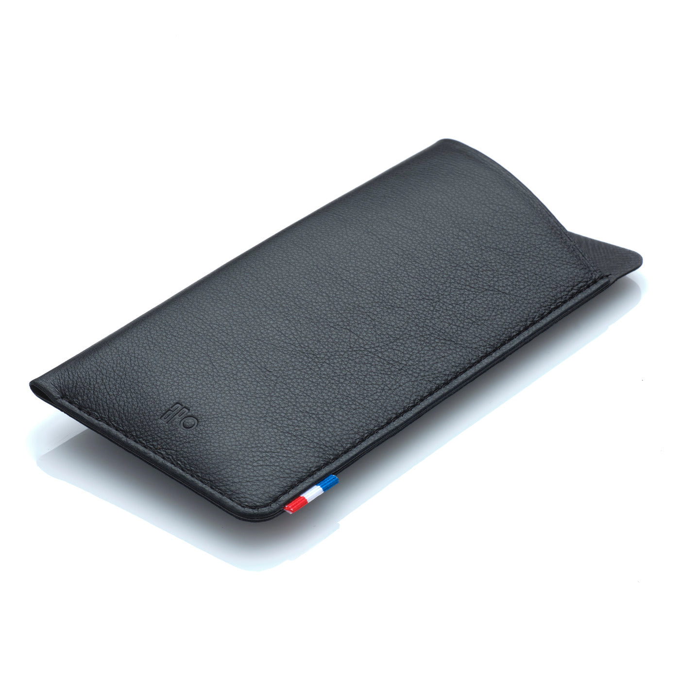 JUST Étui à lunettes en cuir grainé noir - Main Image