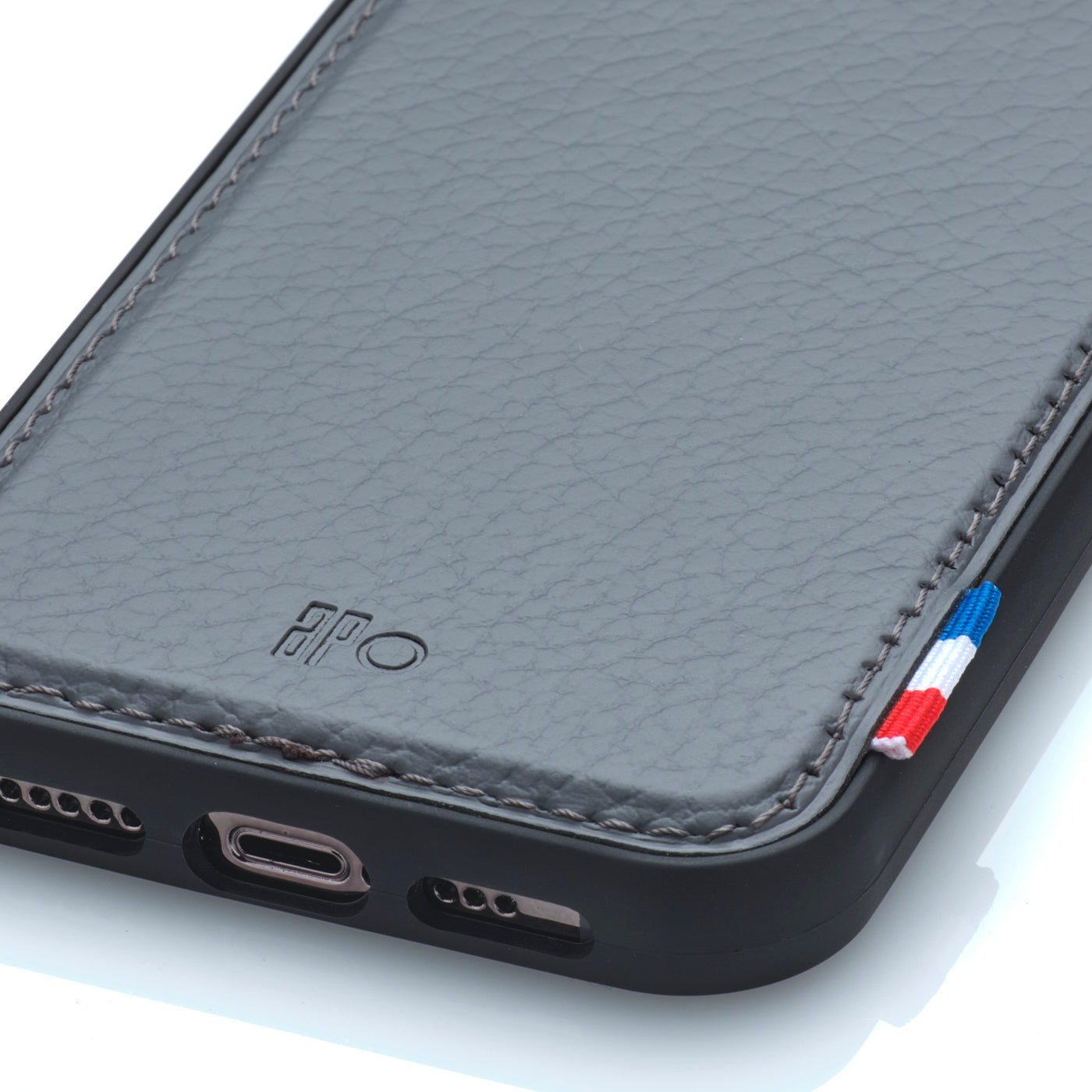 SAM - Coque iPhone 12 / 12 Pro en cuir recyclé - Gris