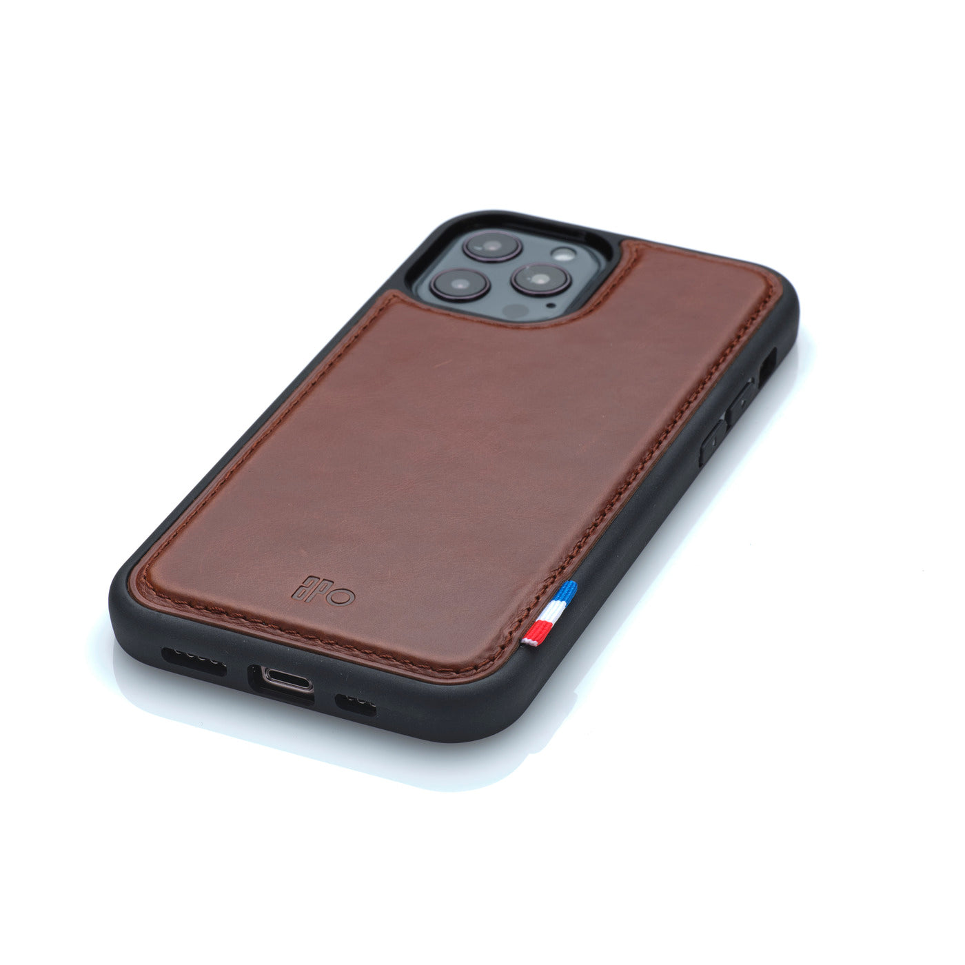 SAM - Coque iPhone 12 / 12 Pro en cuir patiné - Chocolat