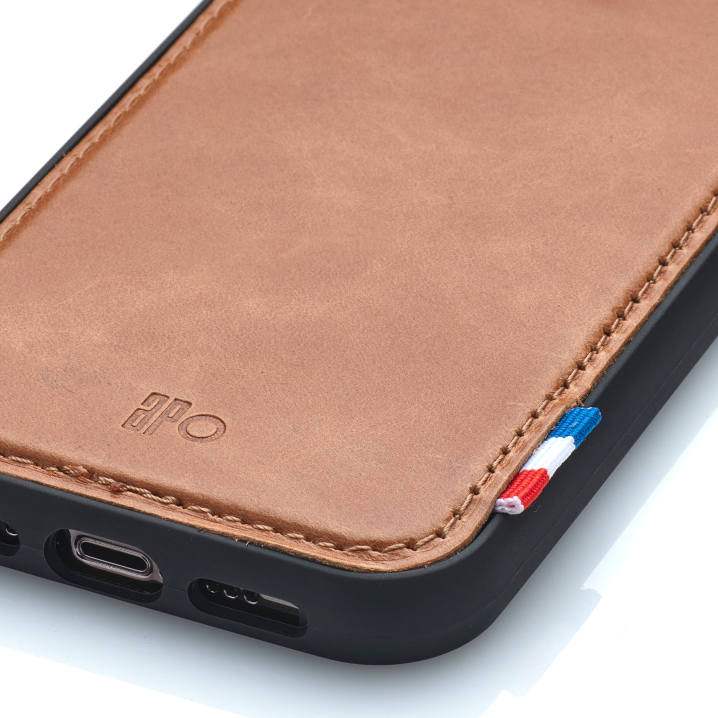 SAM - Coque iPhone 12 / 12 Pro en cuir patiné - Cognac