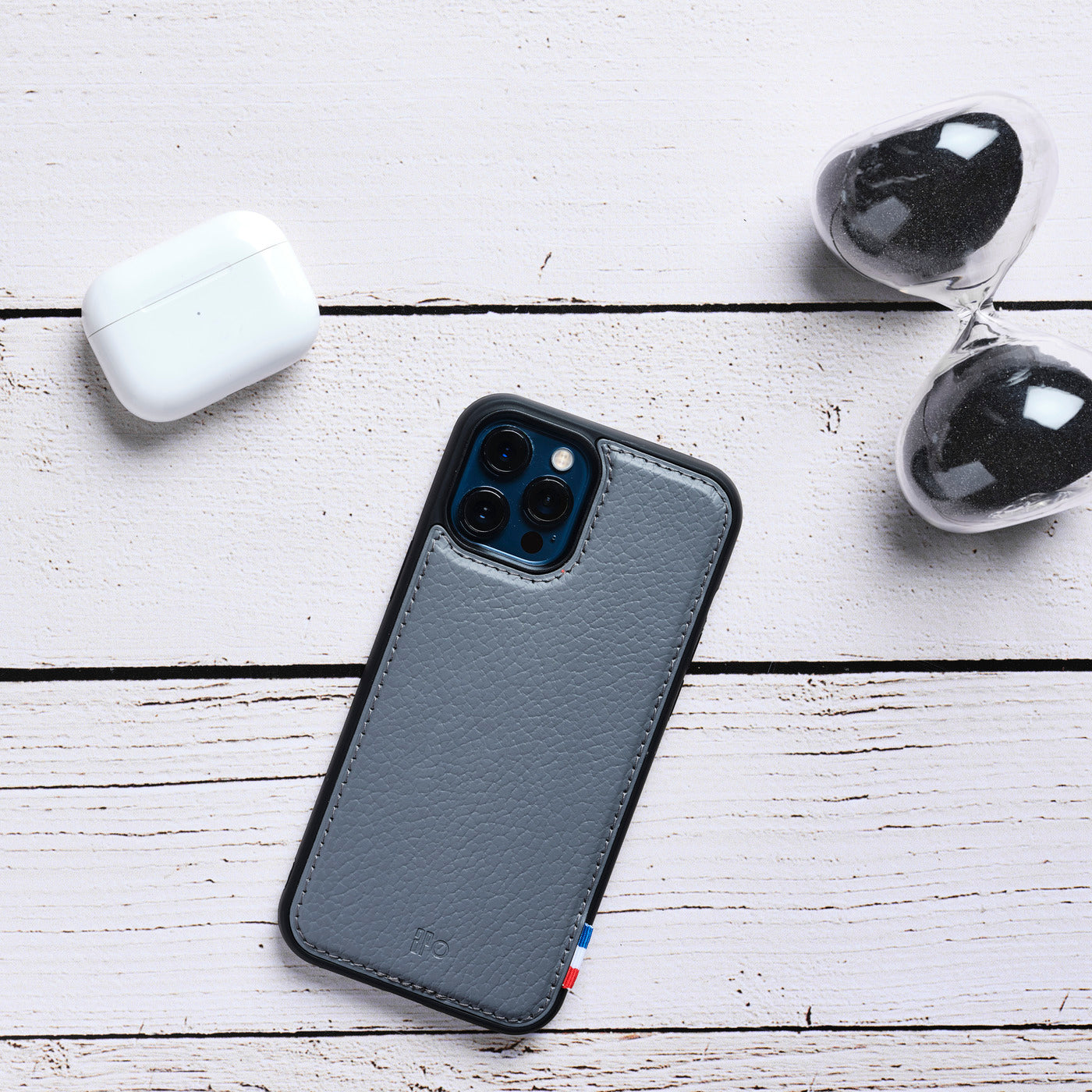 SAM - Coque iPhone 12 Pro Max en cuir recyclé - Gris
