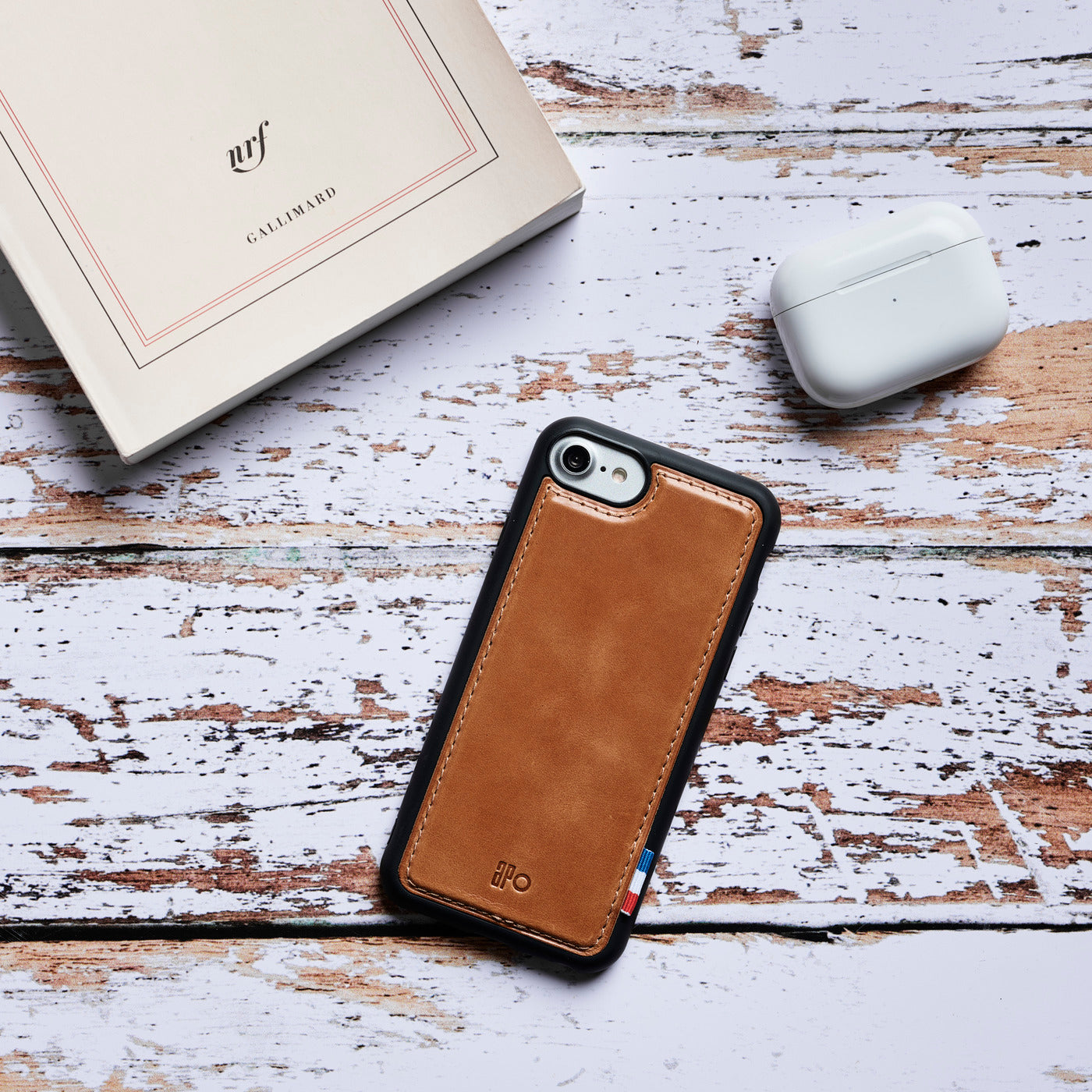 SAM - Coque iPhone SE / 8 / 7 / 6S / 6 en cuir patiné - Cognac