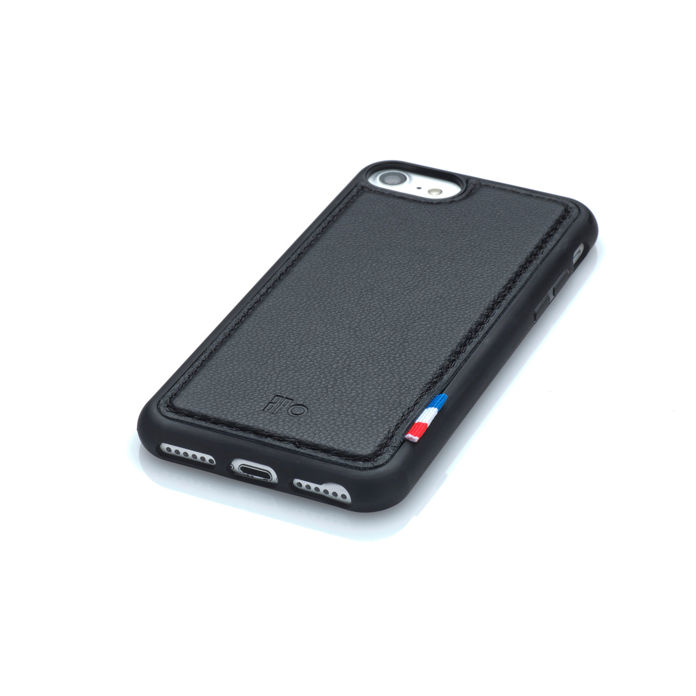 SAM - Coque iPhone SE / 8 / 7 / 6S / 6 en cuir grainé - noir