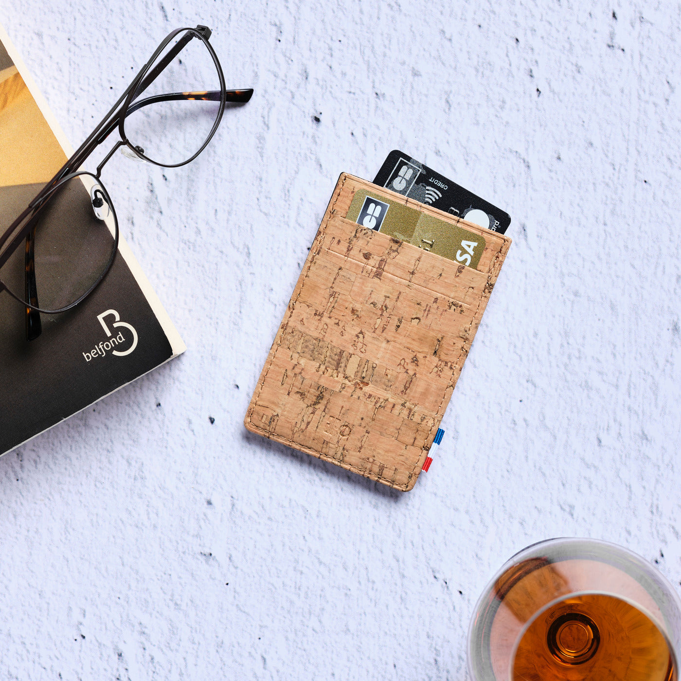 GREG - Pince à billet et porte-cartes en liège - Naturel