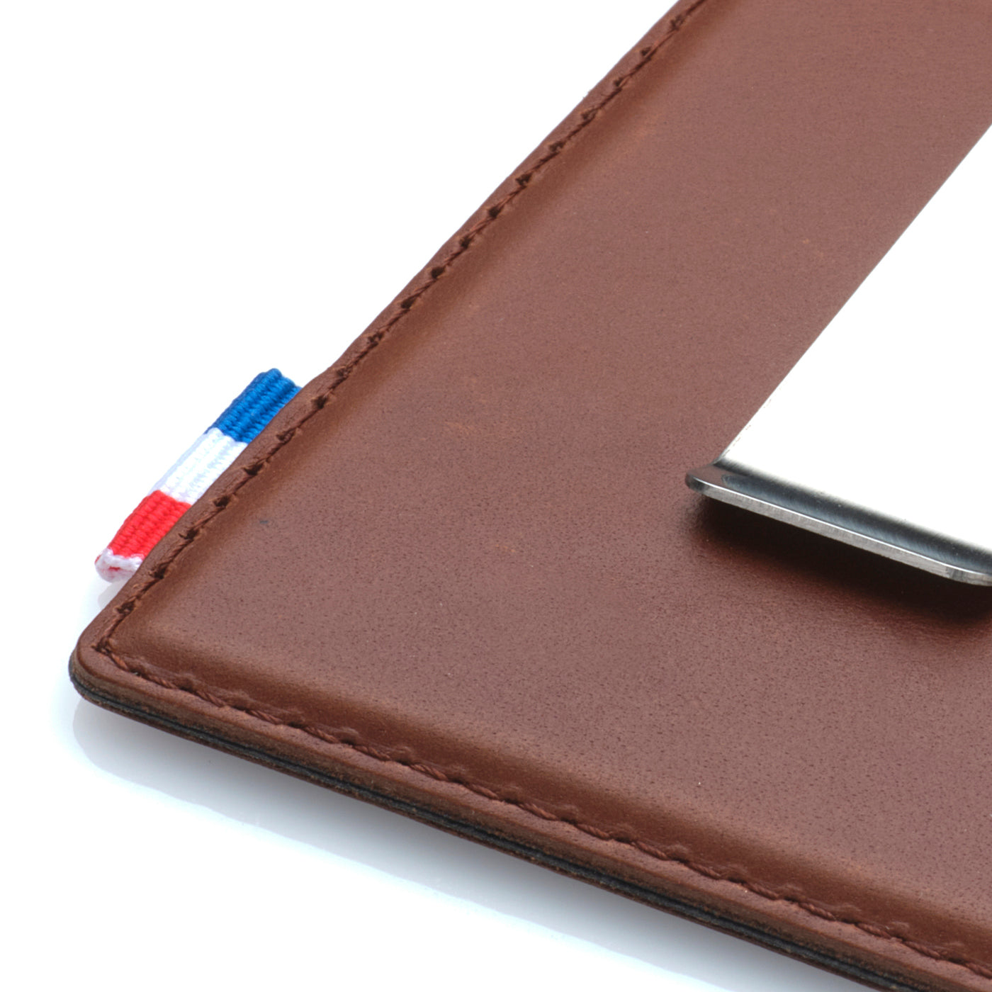 GREG - Pince à billet et porte-cartes en cuir patiné - Chocolat