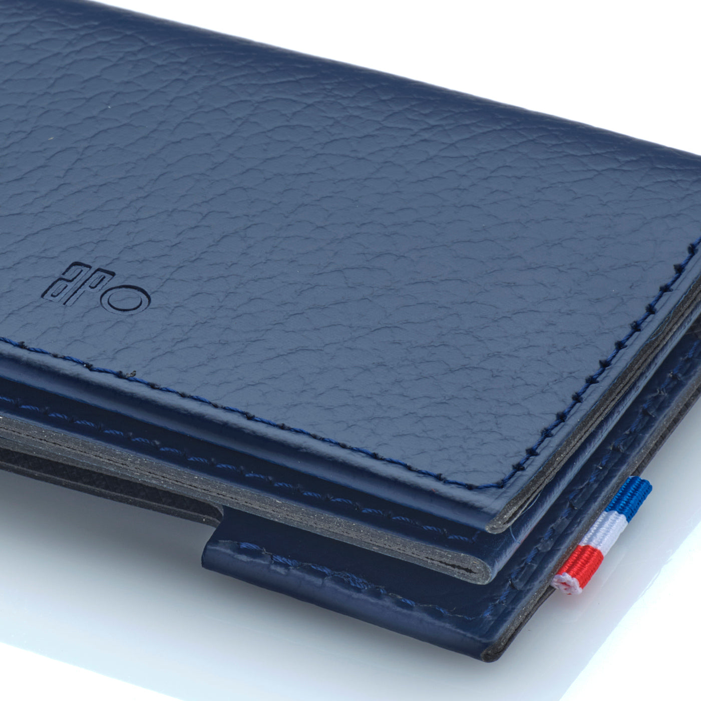 SEB - Porte-cartes folio 1 volet en cuir recyclé - Bleu