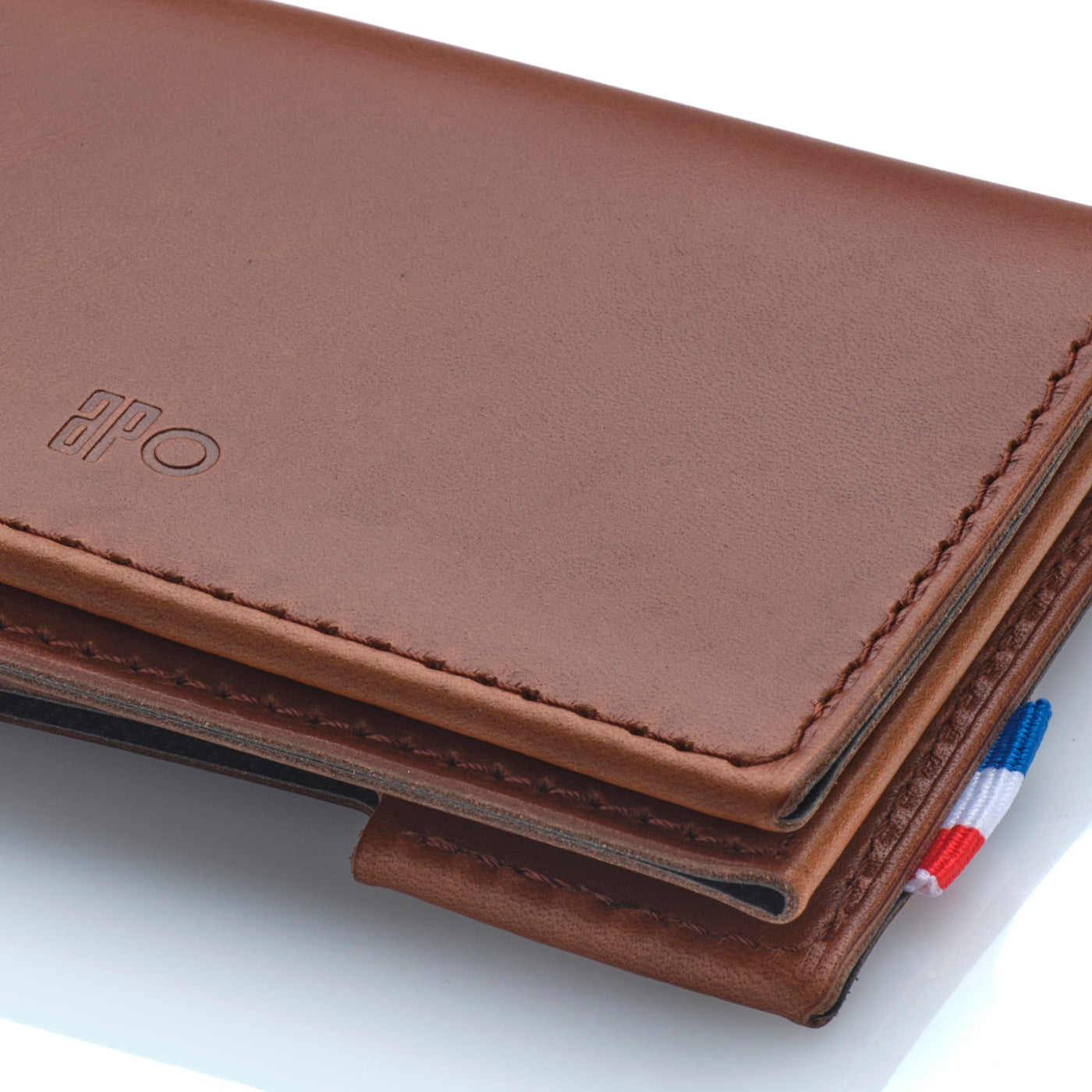 SEB - Porte-cartes folio 1 volet en cuir patiné - Chocolat