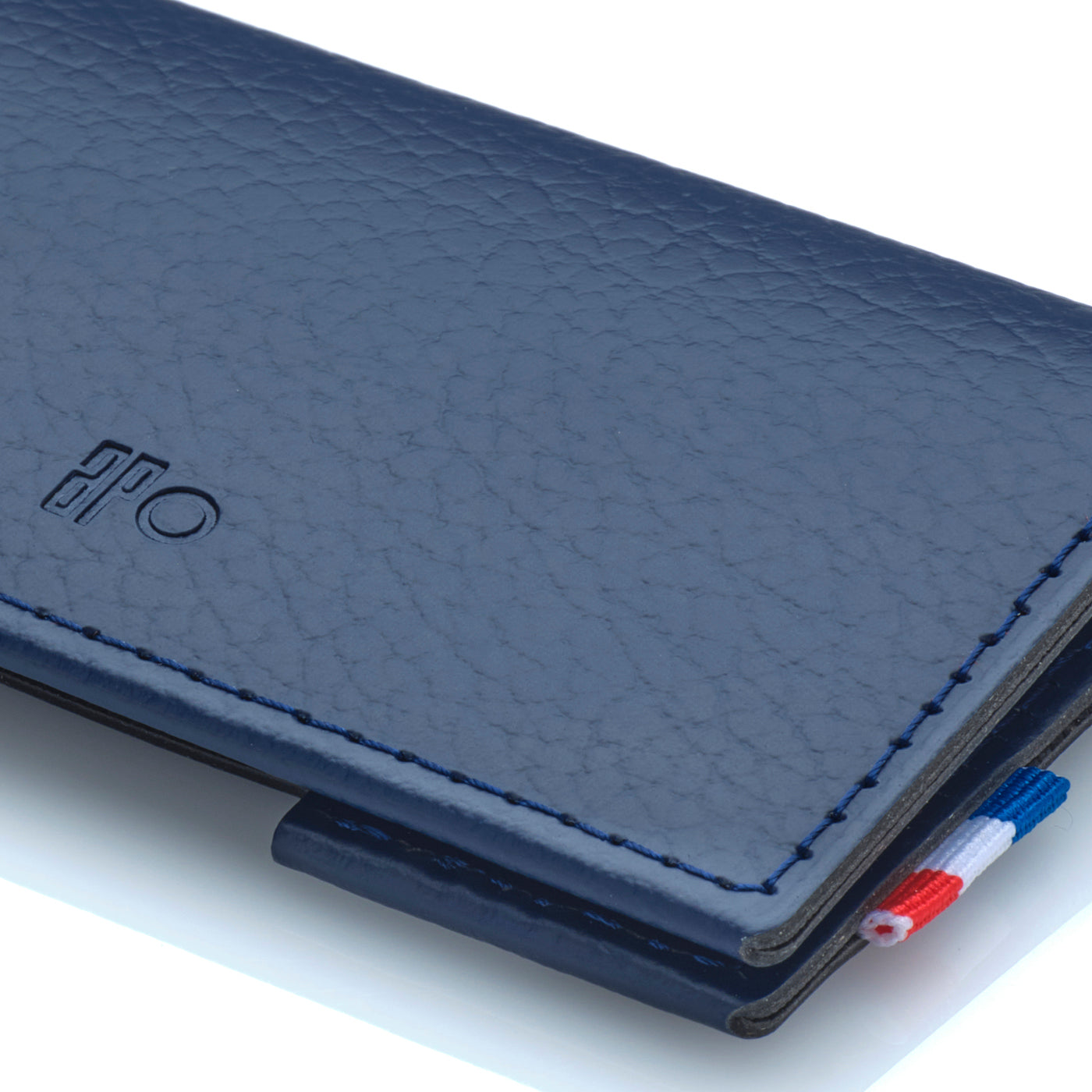 PAT - Porte-cartes folio en cuir recyclé - Bleu