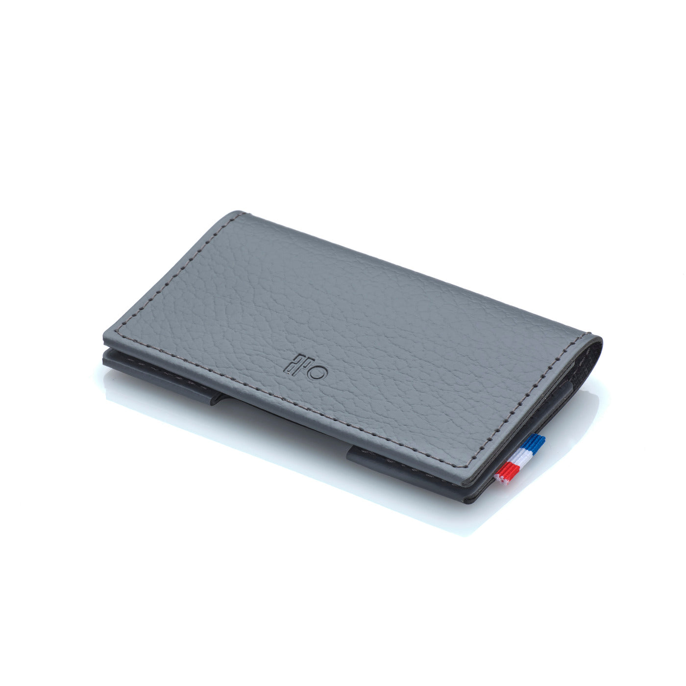 PAT - Porte-cartes folio en cuir recyclé - Gris