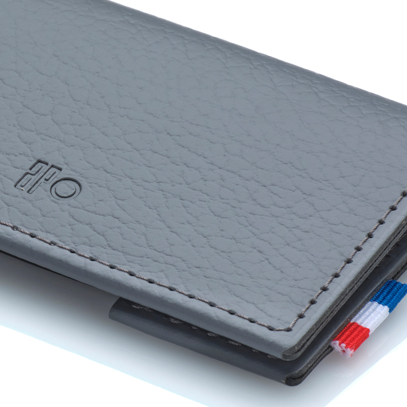 PAT - Porte-cartes folio en cuir recyclé - Gris