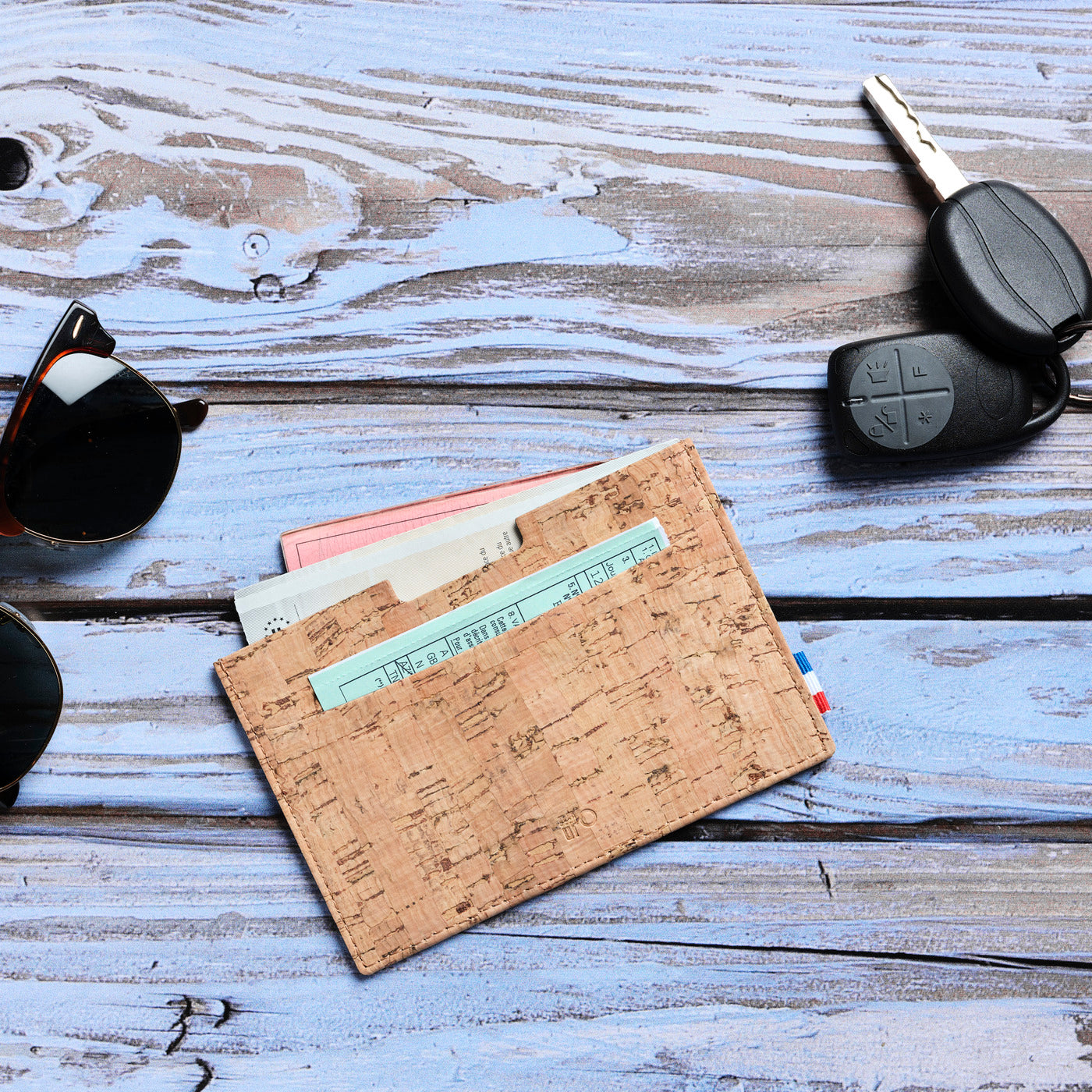 JON - Porte-papiers véhicule en liège - Naturel