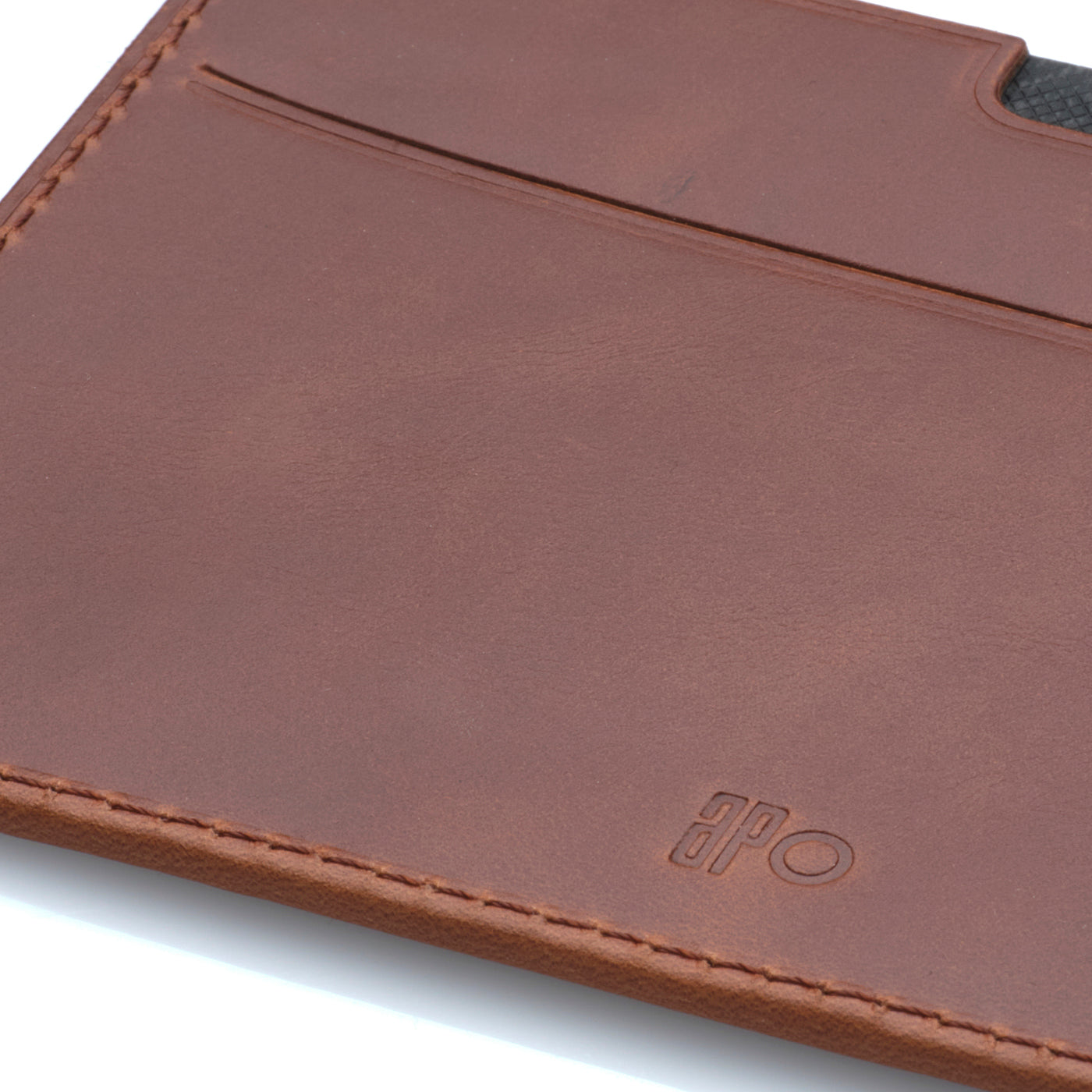 JON - Porte-papiers véhicule en cuir patiné - Chocolat