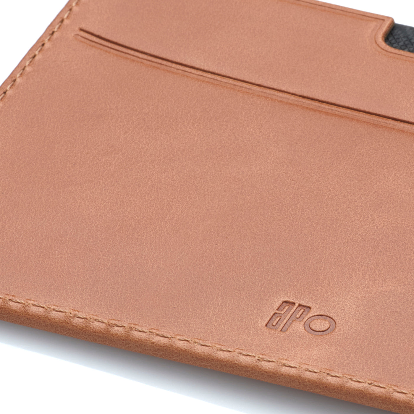 JON - Porte-papiers véhicule en cuir patiné - Cognac