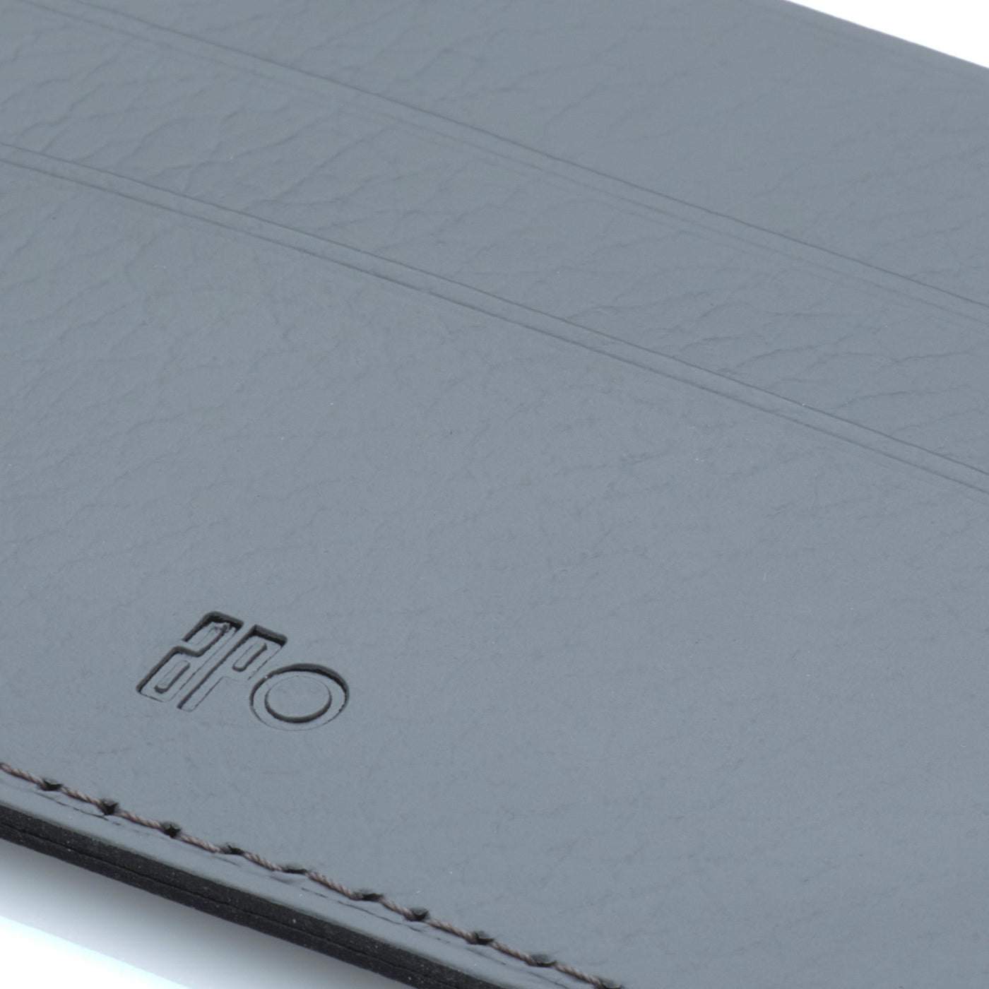 GUS - Porte-cartes horizontal en cuir recyclé - Gris