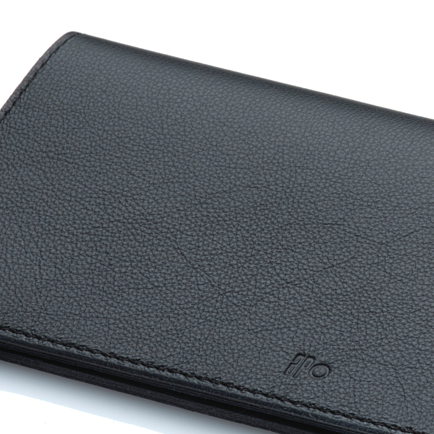 VIC - Portefeuille de voyage et porte-chéquier en cuir grainé - noir