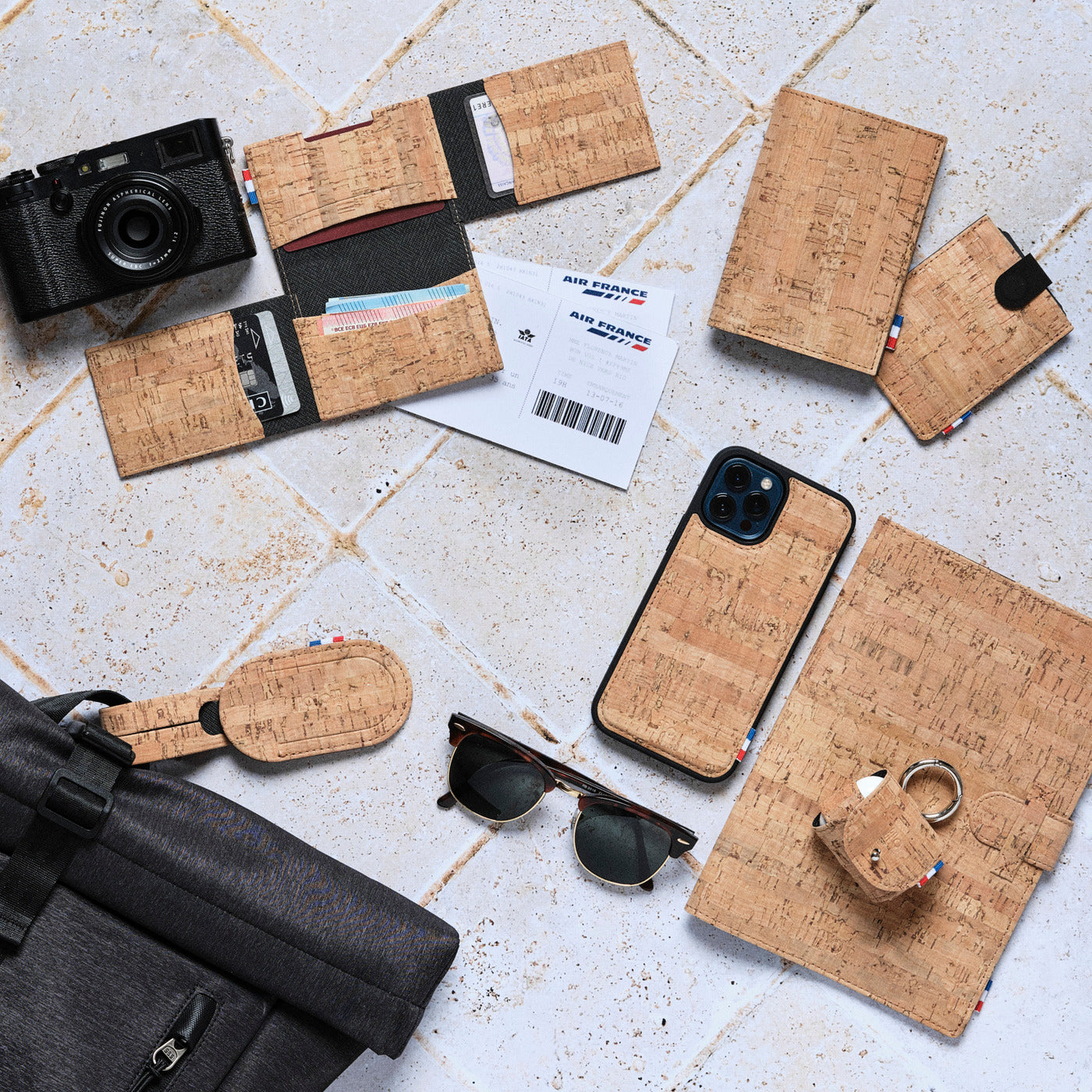 MAX - Portefeuille vertical en liège - Naturel