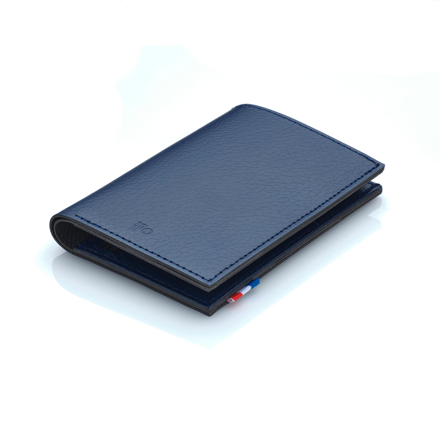 MAX - Portefeuille vertical en cuir recyclé - Bleu