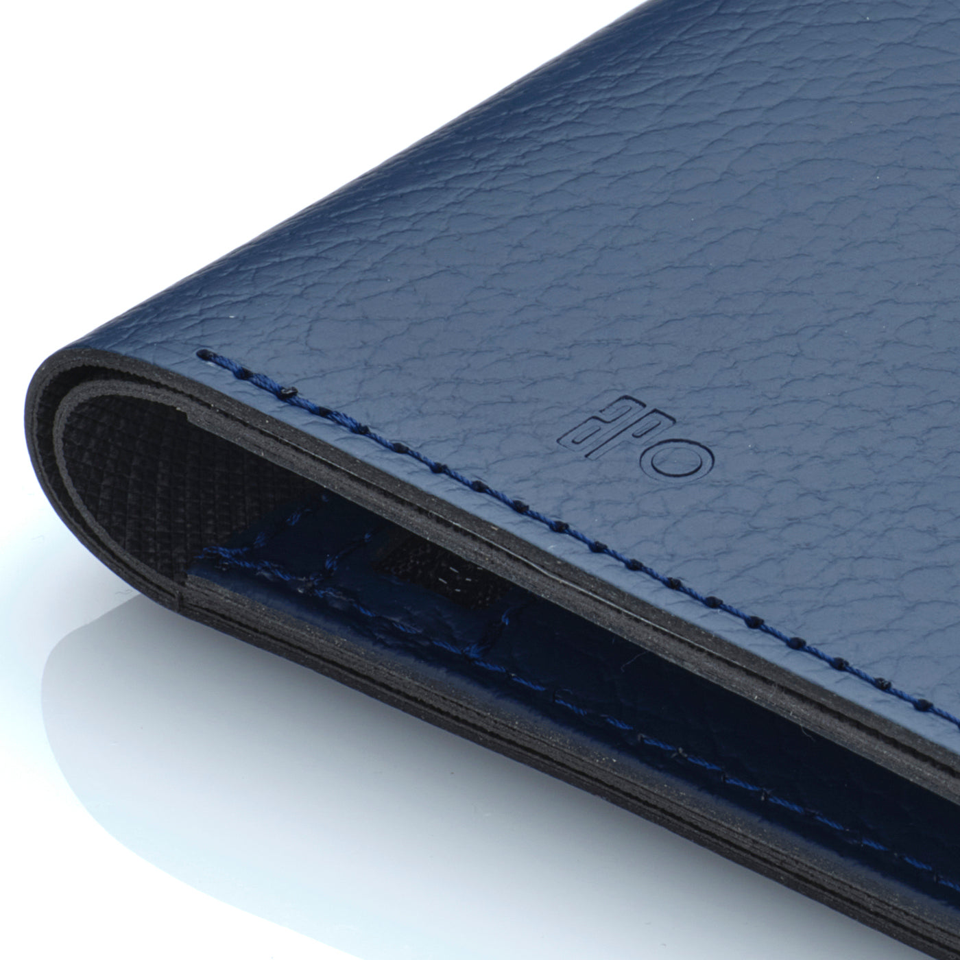 MAX - Portefeuille vertical en cuir recyclé - Bleu