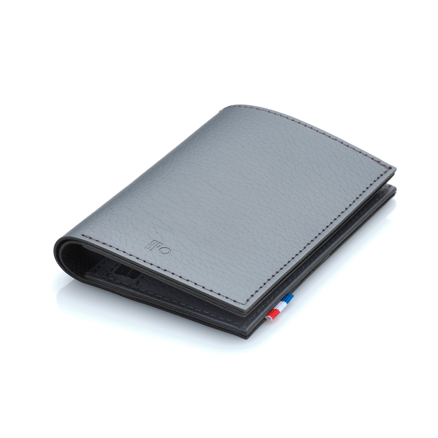 MAX - Portefeuille vertical en cuir recyclé - Gris