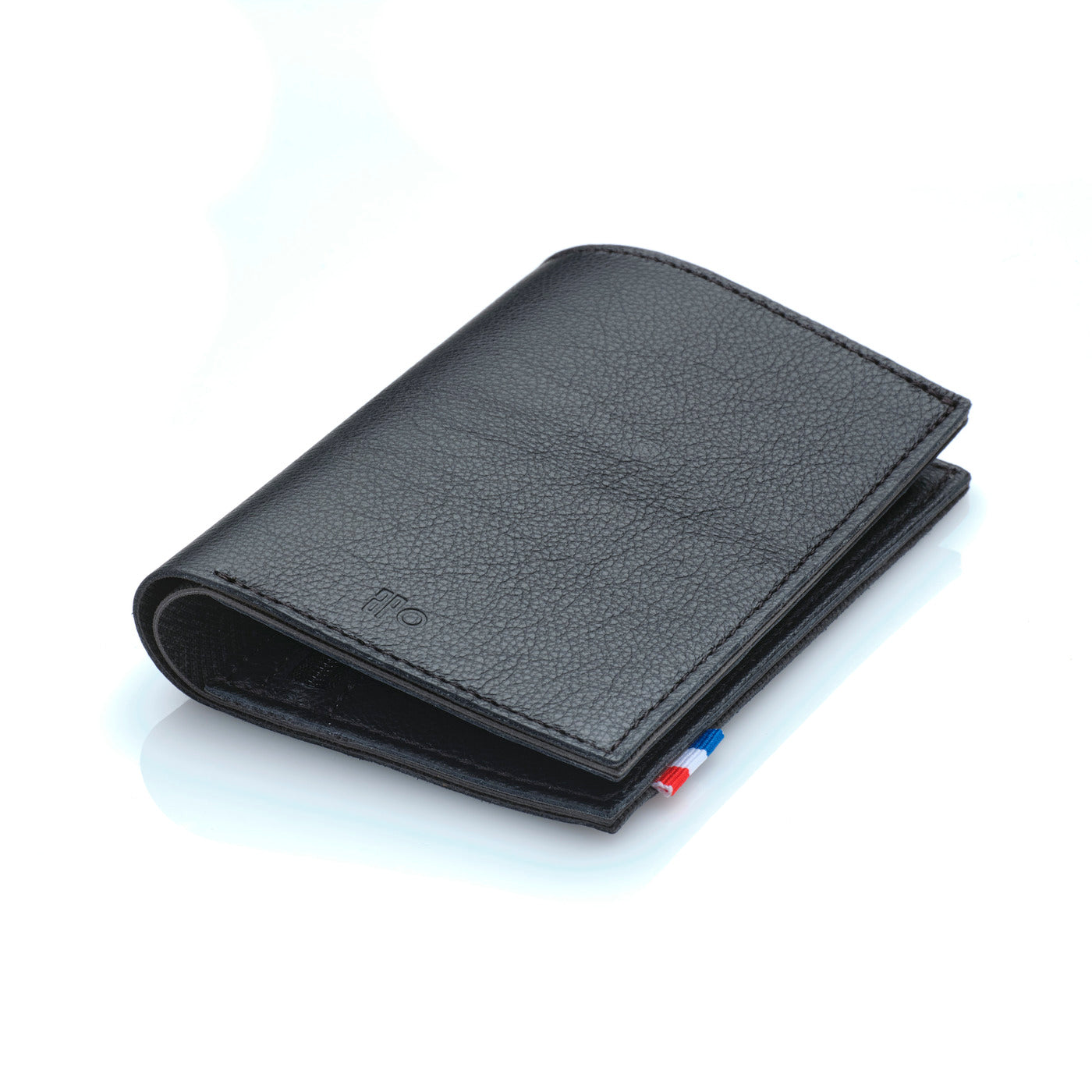 MAX - Portefeuille vertical en cuir grainé - noir