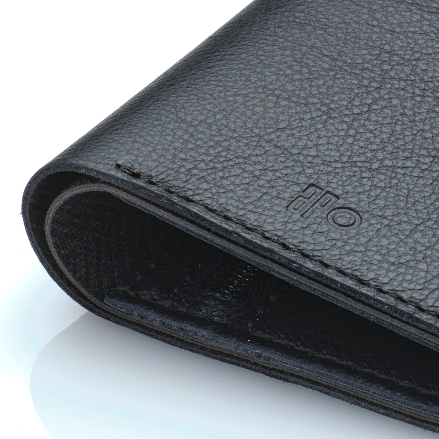 MAX - Portefeuille vertical en cuir grainé - noir