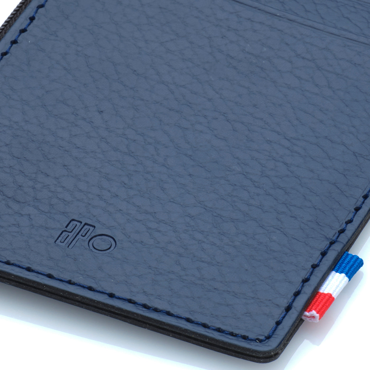 ANTHO - Porte-monnaie vertical zippé en cuir recyclé - Bleu