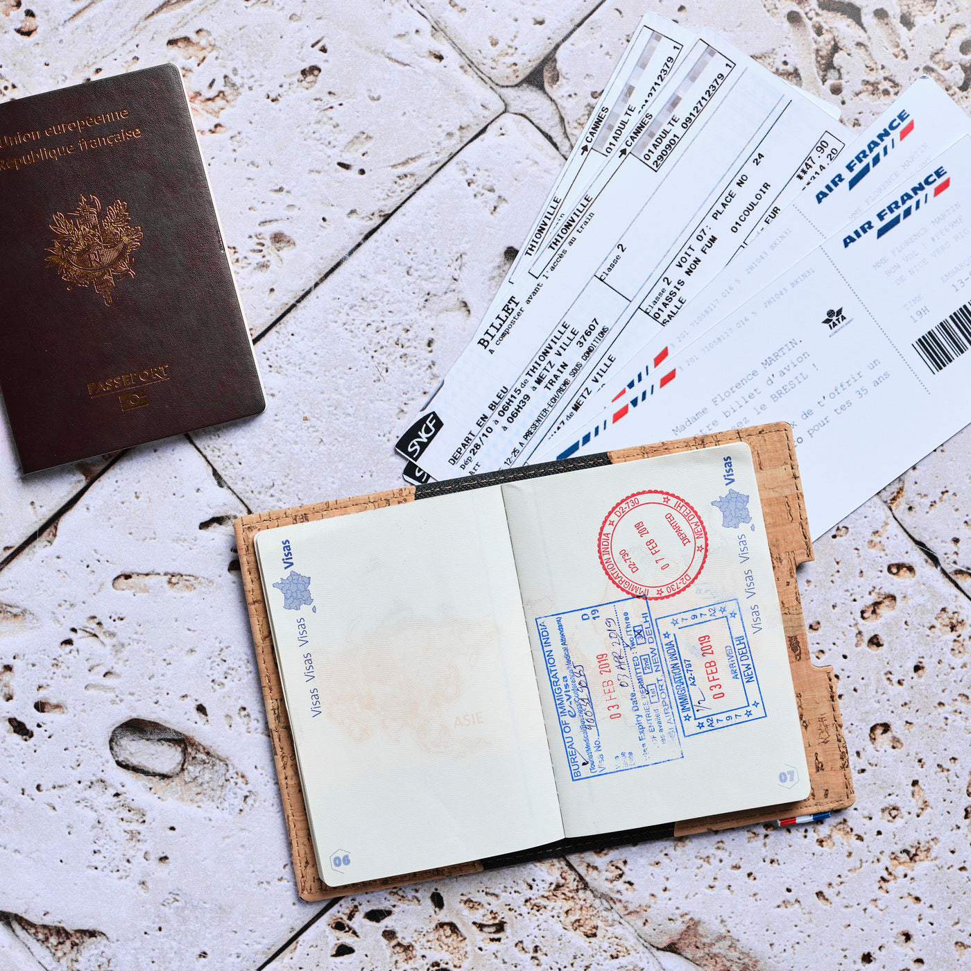 FAB - Porte-passeport en liège - Naturel