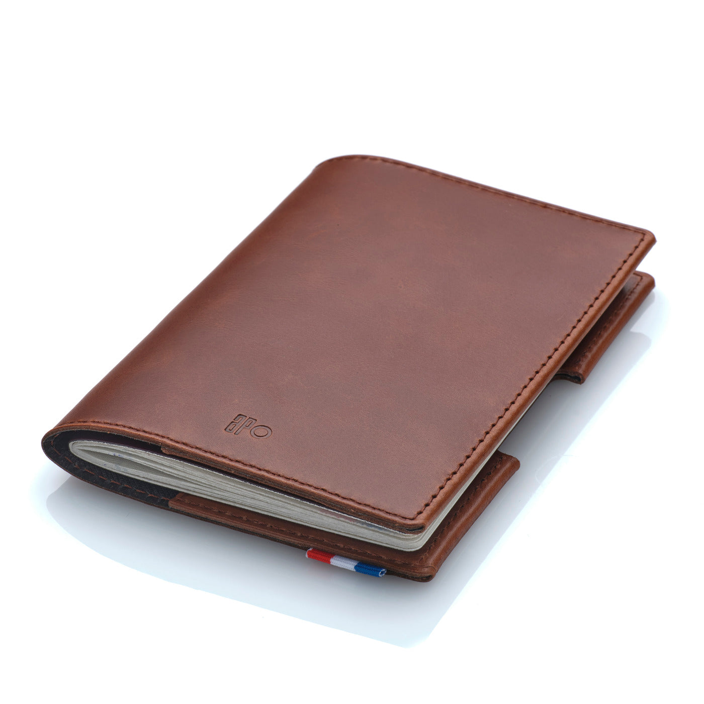 FAB - Porte-passeport en cuir patiné - Chocolat