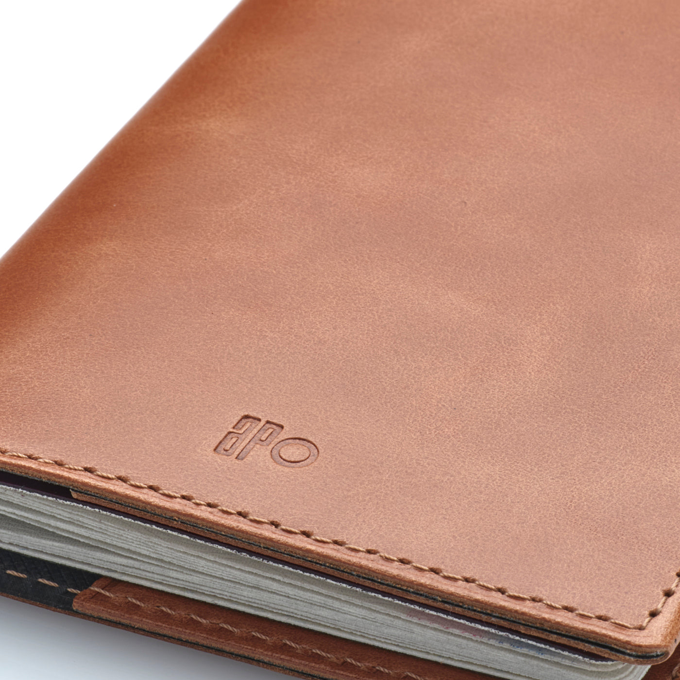 FAB - Porte-passeport en cuir patiné - Cognac