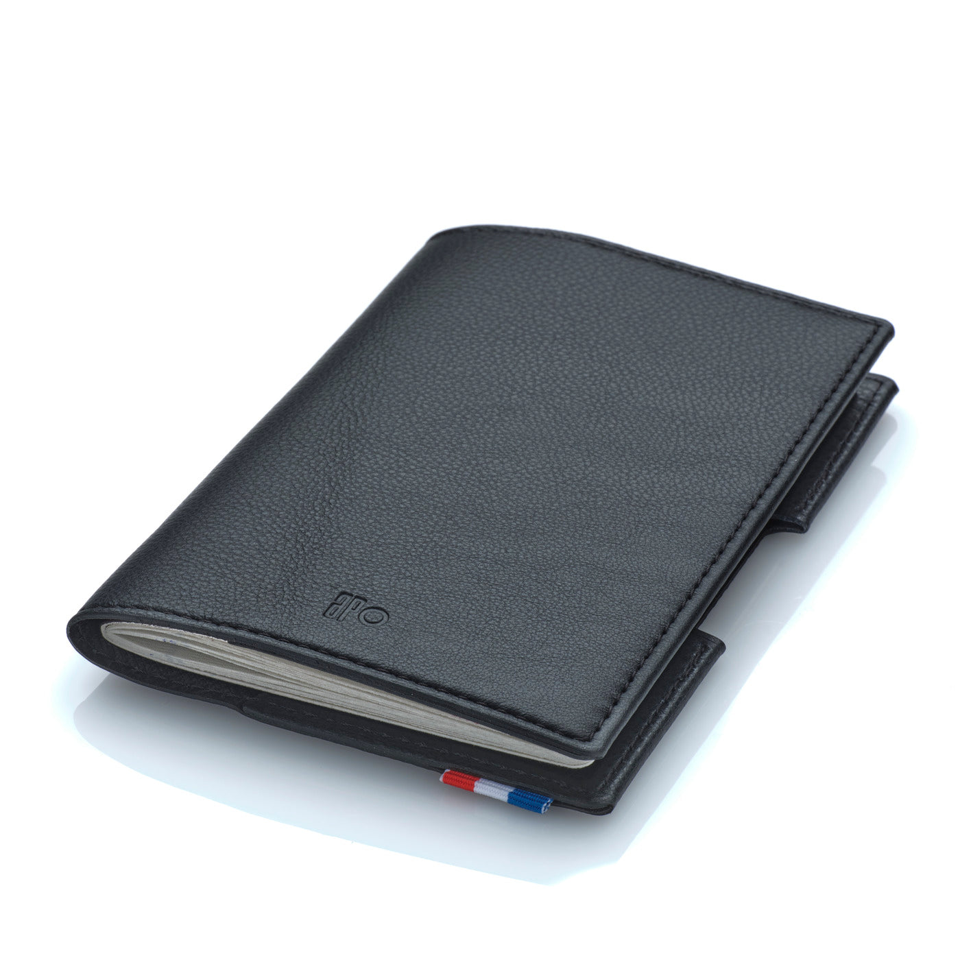 FAB - Porte-passeport en cuir grainé - noir