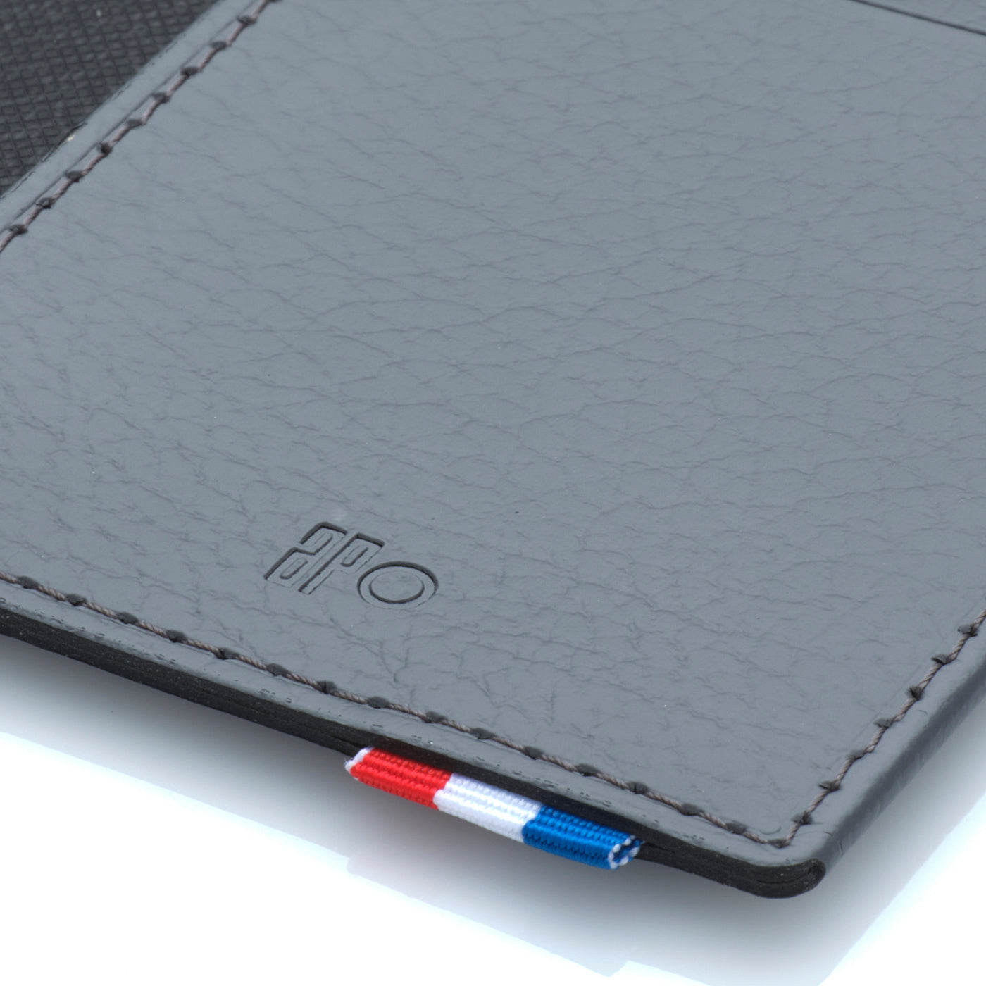 JOCE - Porte-cartes vertical à poche en cuir recyclé - Gris